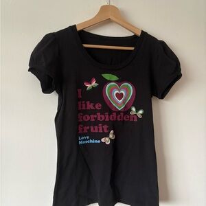 Love Moschino Black T-Shirt with Colorful Print